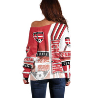 Denmark Football Off Shoulder Sweater Danish Dynamite Soccer - Road To Champion - Wonder Print Shop