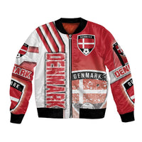 Denmark Football Sleeve Zip Bomber Jacket Danish Dynamite Soccer - Road To Champion - Wonder Print Shop