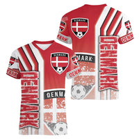 Denmark Football Women V-Neck T-Shirt Danish Dynamite Soccer - Road To Champion - Wonder Print Shop