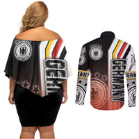 Germany Football Couples Matching Off Shoulder Short Dress and Long Sleeve Button Shirt Die Mannschaft Soccer - Road To Champion
