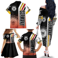 Germany Football Family Matching Off The Shoulder Long Sleeve Dress and Hawaiian Shirt Die Mannschaft Soccer - Road To Champion