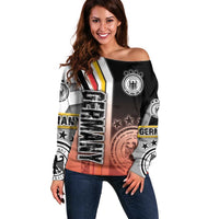 Germany Football Off Shoulder Sweater Die Mannschaft Soccer - Road To Champion - Wonder Print Shop