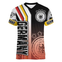 Germany Football Women V-Neck T-Shirt Die Mannschaft Soccer - Road To Champion - Wonder Print Shop