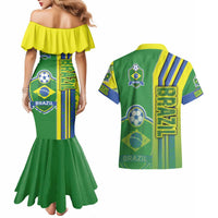 Brazil Football Couples Matching Mermaid Dress and Hawaiian Shirt Selecao Soccer - Road To Champion