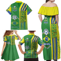 Brazil Football Family Matching Off Shoulder Maxi Dress and Hawaiian Shirt Selecao Soccer - Road To Champion - Wonder Print Shop