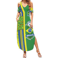 Brazil Football Family Matching Summer Maxi Dress and Hawaiian Shirt Selecao Soccer - Road To Champion - Wonder Print Shop