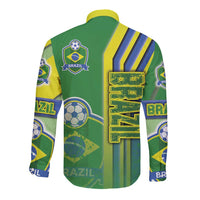 Brazil Football Long Sleeve Button Shirt Selecao Soccer - Road To Champion