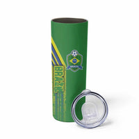 Brazil Football Skinny Tumbler Selecao Soccer - Road To Champion - Wonder Print Shop