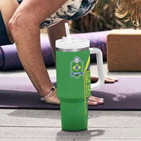 Brazil Football Tumbler With Handle Selecao Soccer - Road To Champion - Wonder Print Shop