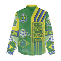 Brazil Football Women Casual Shirt Selecao Soccer - Road To Champion - Wonder Print Shop
