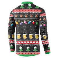 Ho Ho Ho Hold My Beer Santa African Button Sweatshirt Laugh With Beer On Christmas - Wonder Print Shop