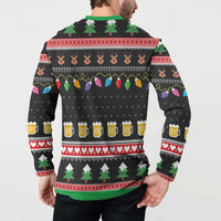 Ho Ho Ho Hold My Beer Santa African Button Sweatshirt Laugh With Beer On Christmas - Wonder Print Shop