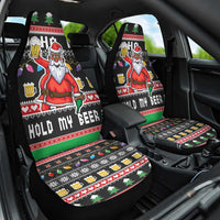 Ho Ho Ho Hold My Beer Santa African Car Seat Cover Laugh With Beer On Christmas - Wonder Print Shop