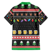 Ho Ho Ho Hold My Beer Santa African Family Matching Off The Shoulder Long Sleeve Dress and Hawaiian Shirt Laugh With Beer On Christmas - Wonder Print Shop