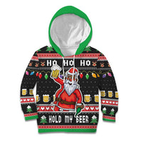 Ho Ho Ho Hold My Beer Santa African Kid Hoodie Laugh With Beer On Christmas - Wonder Print Shop