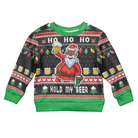Ho Ho Ho Hold My Beer Santa African Kid Ugly Christmas Sweater Laugh With Beer On Christmas - Wonder Print Shop