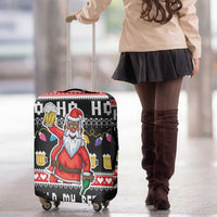 Ho Ho Ho Hold My Beer Santa African Luggage Cover Laugh With Beer On Christmas - Wonder Print Shop