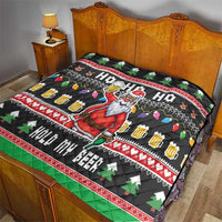 Ho Ho Ho Hold My Beer Santa African Quilt Laugh With Beer On Christmas - Wonder Print Shop