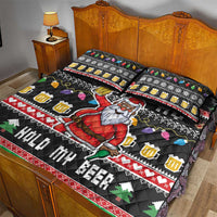 Ho Ho Ho Hold My Beer Santa African Quilt Bed Set Laugh With Beer On Christmas - Wonder Print Shop