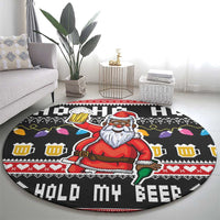 Ho Ho Ho Hold My Beer Santa African Round Carpet Laugh With Beer On Christmas