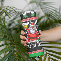 Ho Ho Ho Hold My Beer Santa African Skinny Tumbler Laugh With Beer On Christmas - Wonder Print Shop