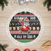 Ho Ho Ho Hold My Beer Santa African Tree Skirt Laugh With Beer On Christmas - Wonder Print Shop