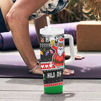 Ho Ho Ho Hold My Beer Santa African Tumbler With Handle Laugh With Beer On Christmas - Wonder Print Shop