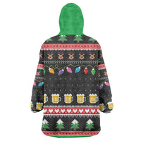 Ho Ho Ho Hold My Beer Santa African Wearable Blanket Hoodie Laugh With Beer On Christmas - Wonder Print Shop