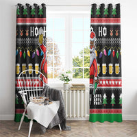 Ho Ho Ho Hold My Beer Santa African Window Curtain Laugh With Beer On Christmas - Wonder Print Shop