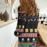 Ho Ho Ho Hold My Beer Santa African Women Casual Shirt Laugh With Beer On Christmas - Wonder Print Shop