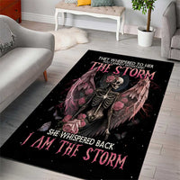 I Am The Storm Skeleton Roses Wings Area Rug Skull Art - Wonder Print Shop