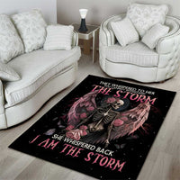 I Am The Storm Skeleton Roses Wings Area Rug Skull Art - Wonder Print Shop