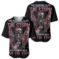 I Am The Storm Skeleton Roses Wings Baseball Jersey Skull Art - Wonder Print Shop