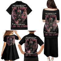 I Am The Storm Skeleton Roses Wings Family Matching Puletasi and Hawaiian Shirt Skull Art - Wonder Print Shop