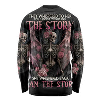 I Am The Storm Skeleton Roses Wings Long Sleeve Shirt Skull Art - Wonder Print Shop