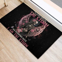 I Am The Storm Skeleton Roses Wings Rubber Doormat Skull Art - Wonder Print Shop