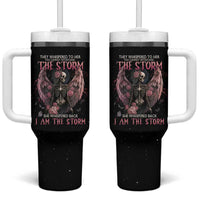 I Am The Storm Skeleton Roses Wings Tumbler With Handle Skull Art - Wonder Print Shop
