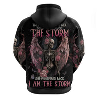 I Am The Storm Skeleton Roses Wings Zip Hoodie Skull Art - Wonder Print Shop