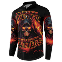 Not Everyone Likes Me Skull Reaper Button Sweatshirt - Wonder Print Shop