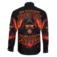 Not Everyone Likes Me Skull Reaper Family Matching Off The Shoulder Long Sleeve Dress and Hawaiian Shirt - Wonder Print Shop