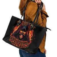 Not Everyone Likes Me Skull Reaper Leather Tote Bag - Wonder Print Shop