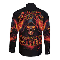 Not Everyone Likes Me Skull Reaper Long Sleeve Button Shirt - Wonder Print Shop