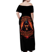 Not Everyone Likes Me Skull Reaper Off Shoulder Maxi Dress - Wonder Print Shop