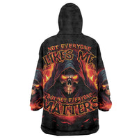 Not Everyone Likes Me Skull Reaper Wearable Blanket Hoodie - Wonder Print Shop