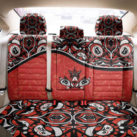 Canada Day Back Car Seat Cover Haida Maple Leaf Style Tattoo Red