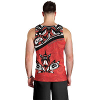 Canada Day Men Tank Top Haida Maple Leaf Style Tattoo Red - Wonder Print Shop