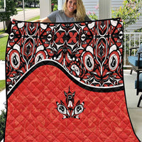 Canada Day Quilt Haida Maple Leaf Style Tattoo Red - Wonder Print Shop