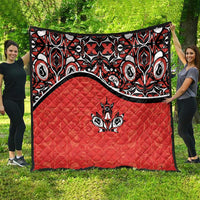 Canada Day Quilt Haida Maple Leaf Style Tattoo Red - Wonder Print Shop