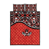 Canada Day Quilt Bed Set Haida Maple Leaf Style Tattoo Red - Wonder Print Shop