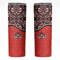 Canada Day Skinny Tumbler Haida Maple Leaf Style Tattoo Red